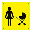 Тактильная пиктограмма «Доступность для матерей с колясками», ДС24 (пленка, 150х150 мм)